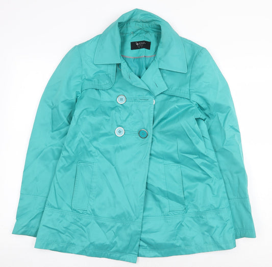 Womens UK Size 12 BHS Green Pea Coat