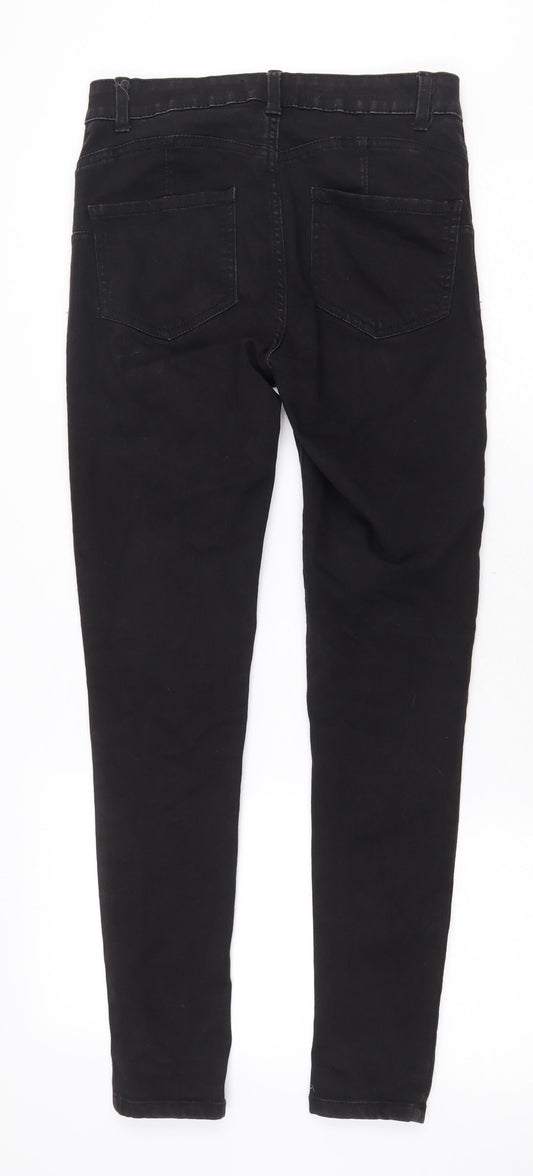Denim & Co. Womens Black Cotton Skinny Jeans Size 10 Regular Zip