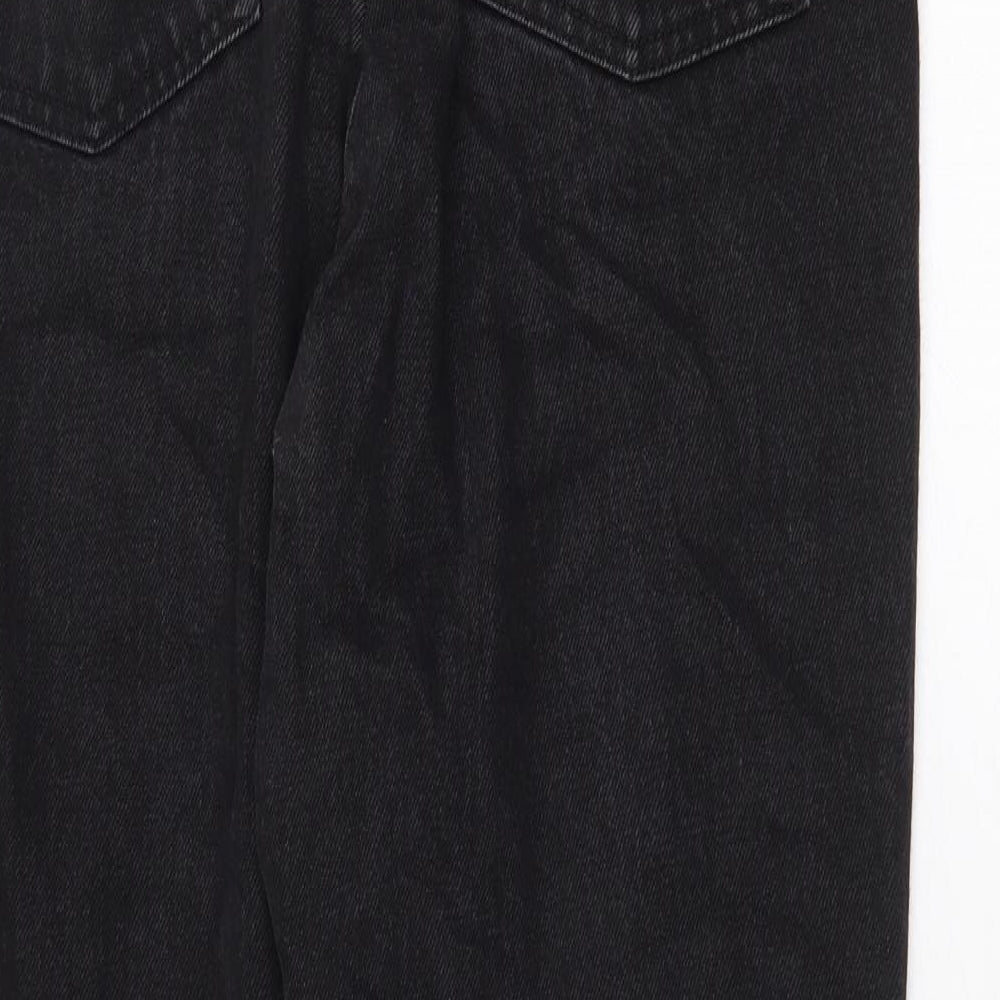 Denim & Co. Womens Black Cotton Straight Jeans Size 10 Regular Zip
