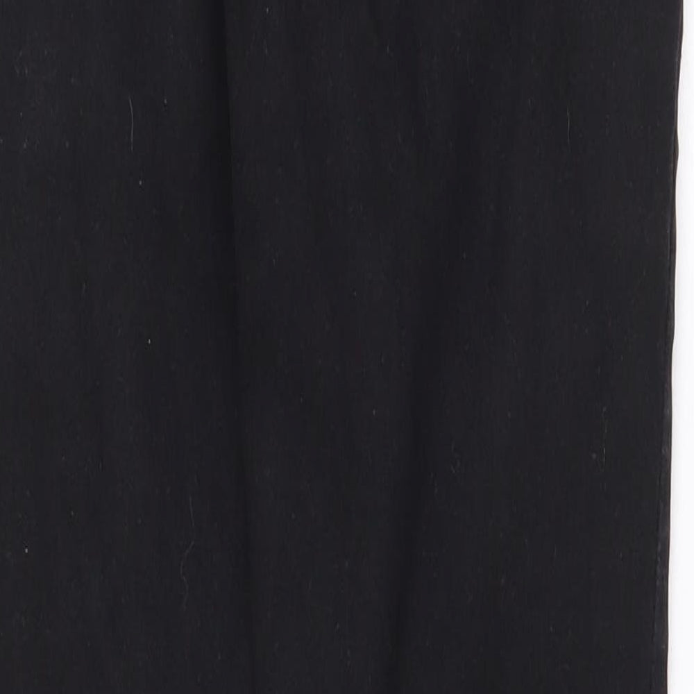 Denim & Co. Womens Black Cotton Straight Jeans Size 8 Regular Zip