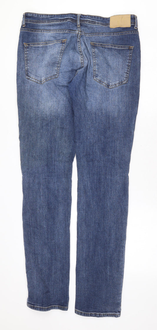 Denim & Co. Mens Blue Cotton Skinny Jeans Size 34 in Regular Zip