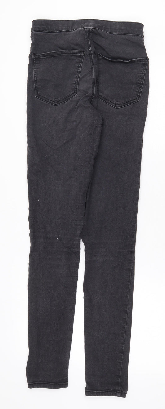 Topshop Womens Grey Cotton Straight Jeans Size 28 in Regular Zip