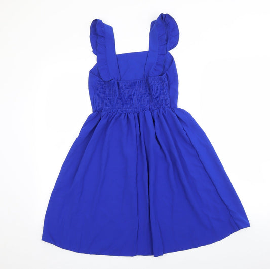 SheIn Womens Blue Polyester Tank Dress Size S Square Neck Pullover