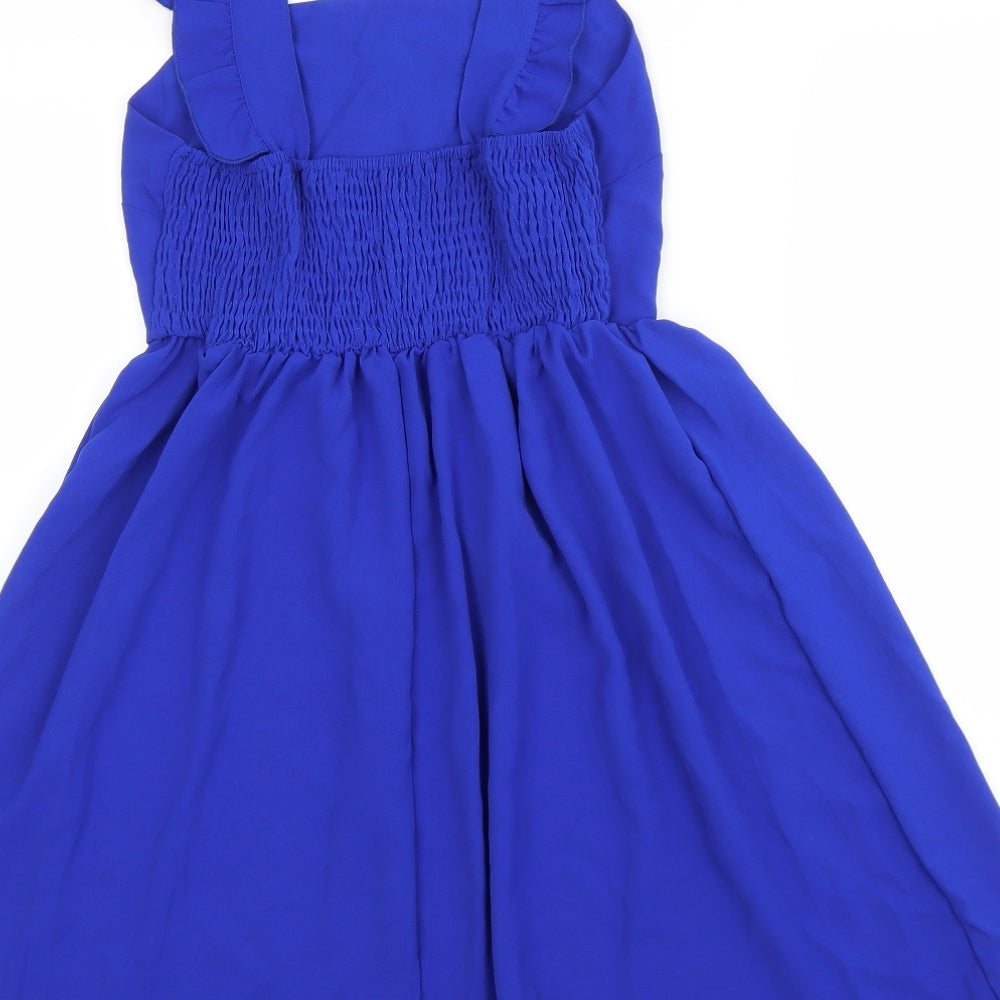 SheIn Womens Blue Polyester Tank Dress Size S Square Neck Pullover