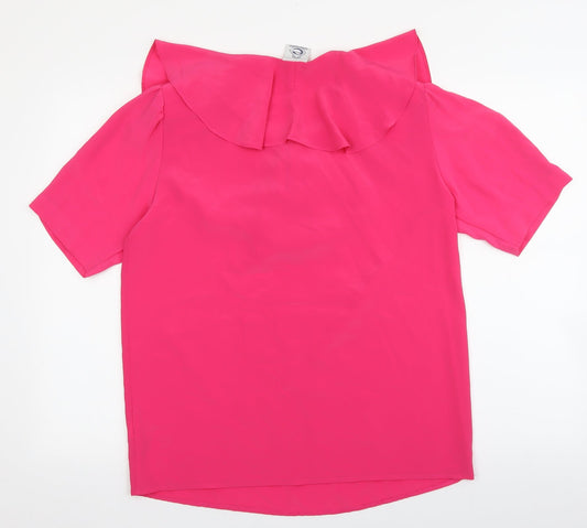 Womens UK Size 12 Essentials Pink Basic Blouse