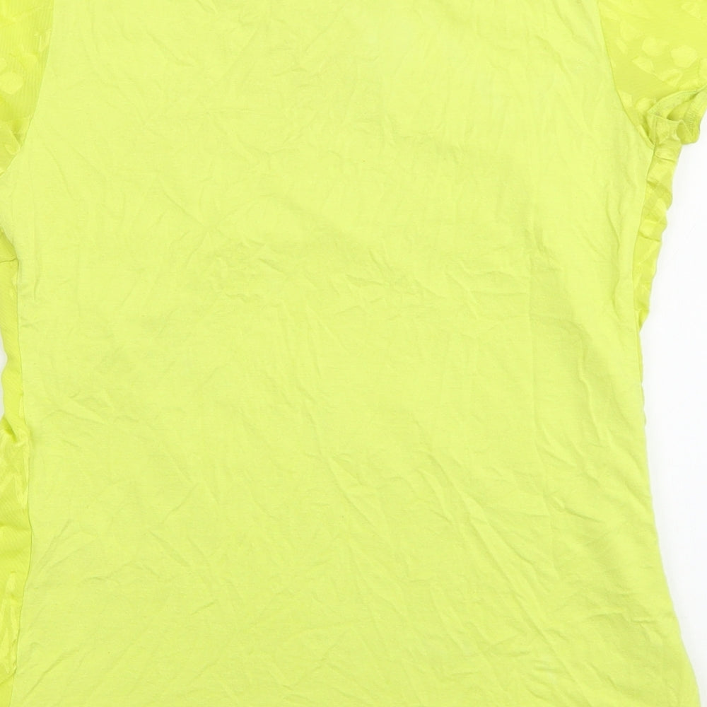 Womens UK Size 8 Debenhams Yellow Basic T-Shirt