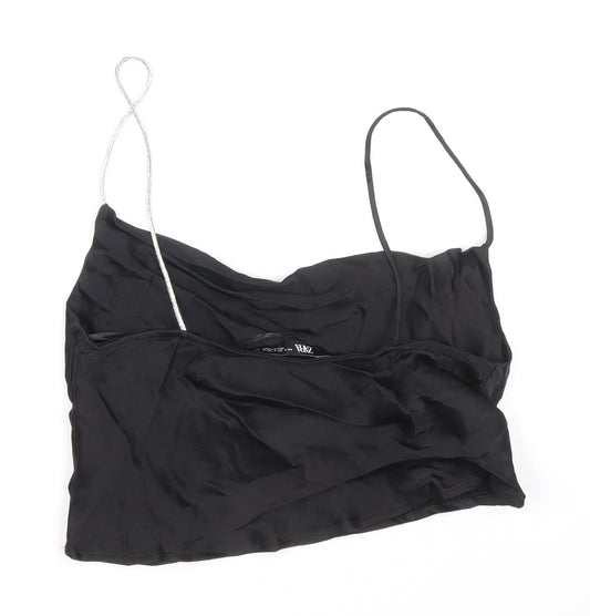 Womens UK Size S Zara Black Cropped Tank