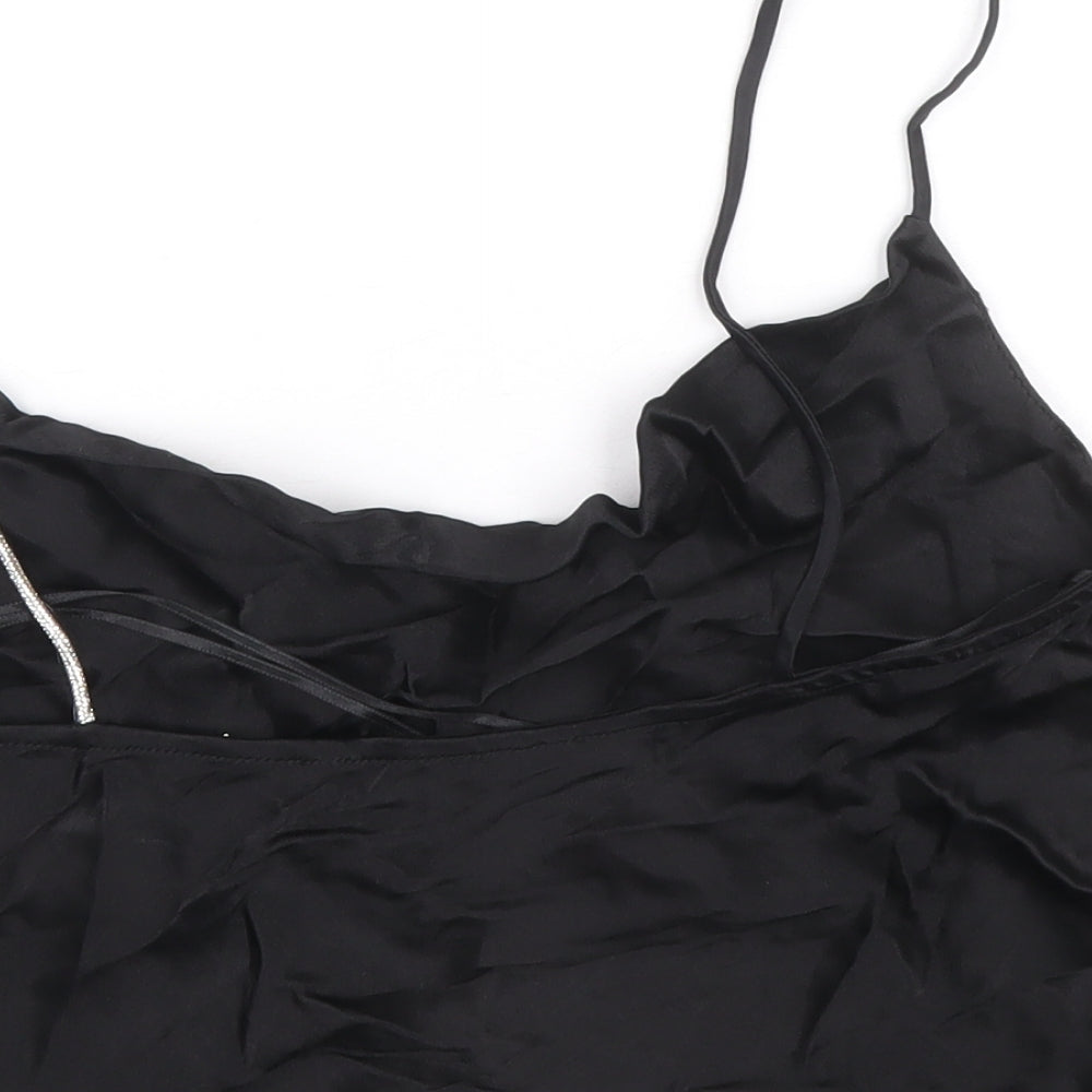 Womens UK Size S Zara Black Cropped Tank