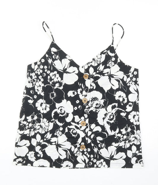 Womens UK Size S Mango Black Camisole Blouse