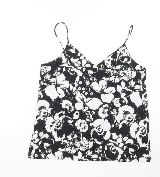 Womens UK Size S Mango Black Camisole Blouse