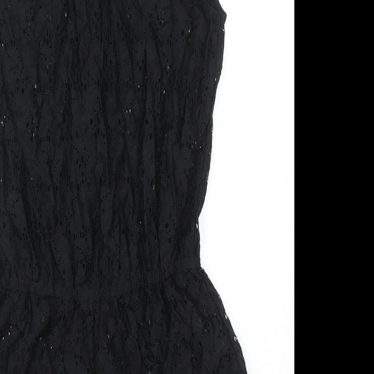 Atmosphere Womens Black Nylon Playsuit One-Piece Size S Pullover