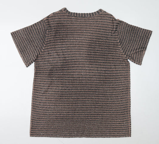 Zara Womens Multicoloured Geometric Polyester Shift Size 8 Boat Neck Pullover