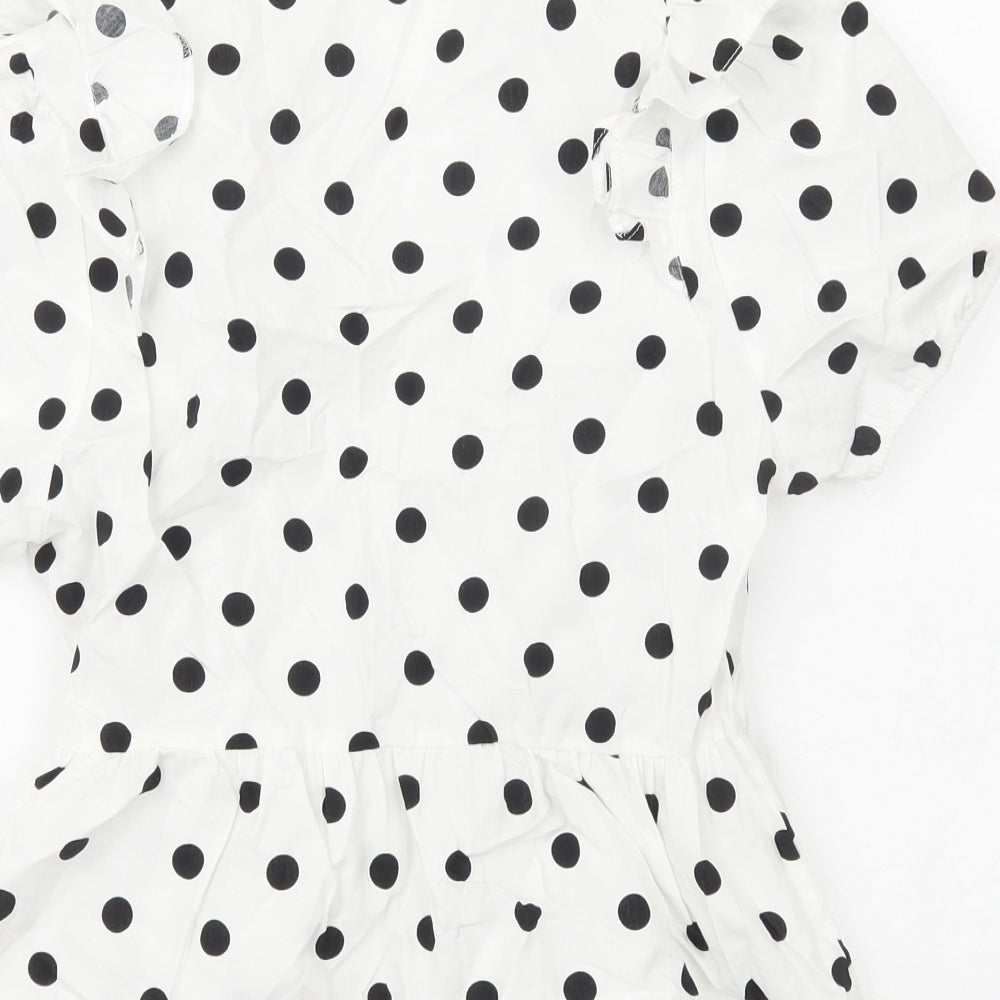 Womens UK Size M Preworn White Basic Blouse