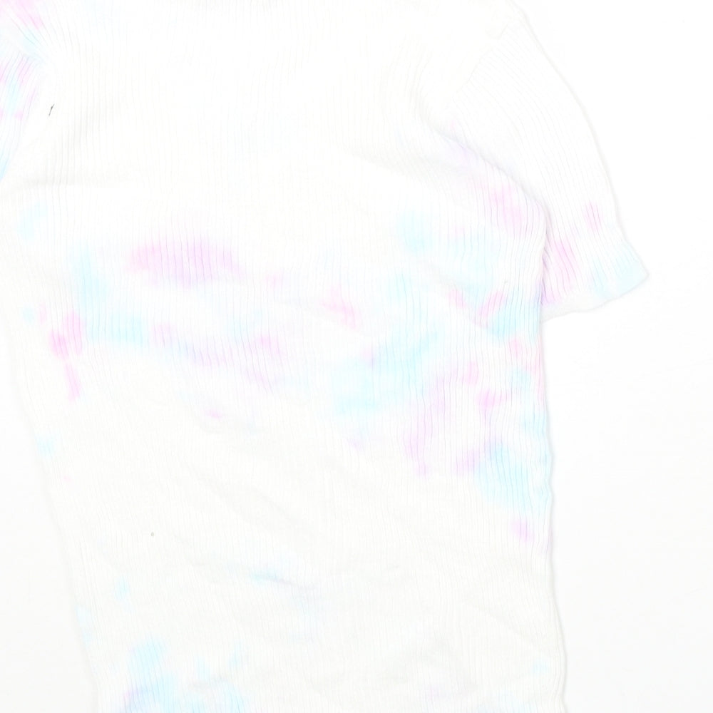 TU Womens Multicoloured Cotton Basic Tank Size 8 Round Neck - Ribbed Tie-Dye