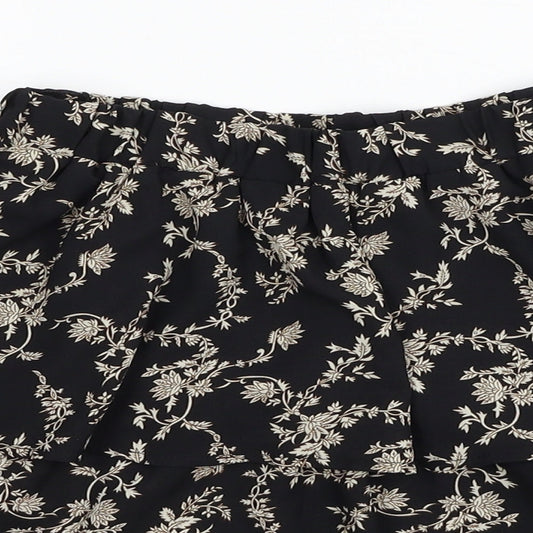In the Style Womens Black Geometric Polyester Flare Skirt Size 6