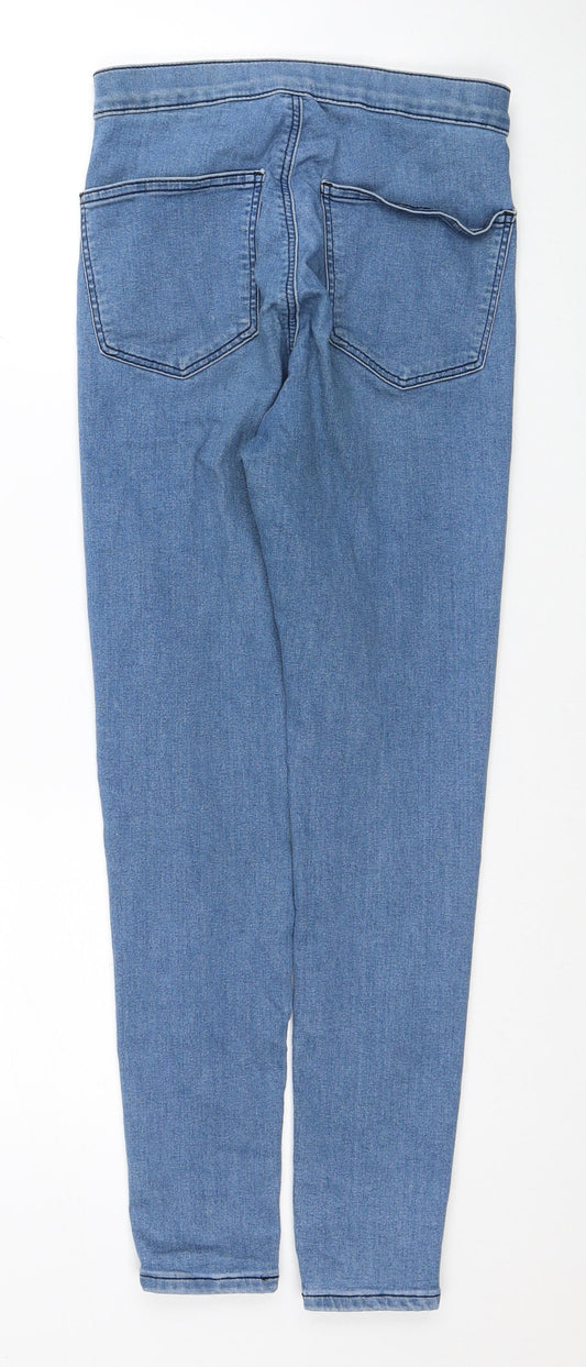 Topshop Womens Blue Cotton Skinny Jeans Size 28 in L30 in Regular Zip