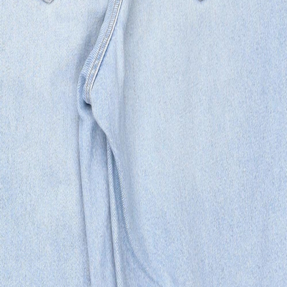New Look Womens Blue Cotton Straight Jeans Size 6 Regular Zip