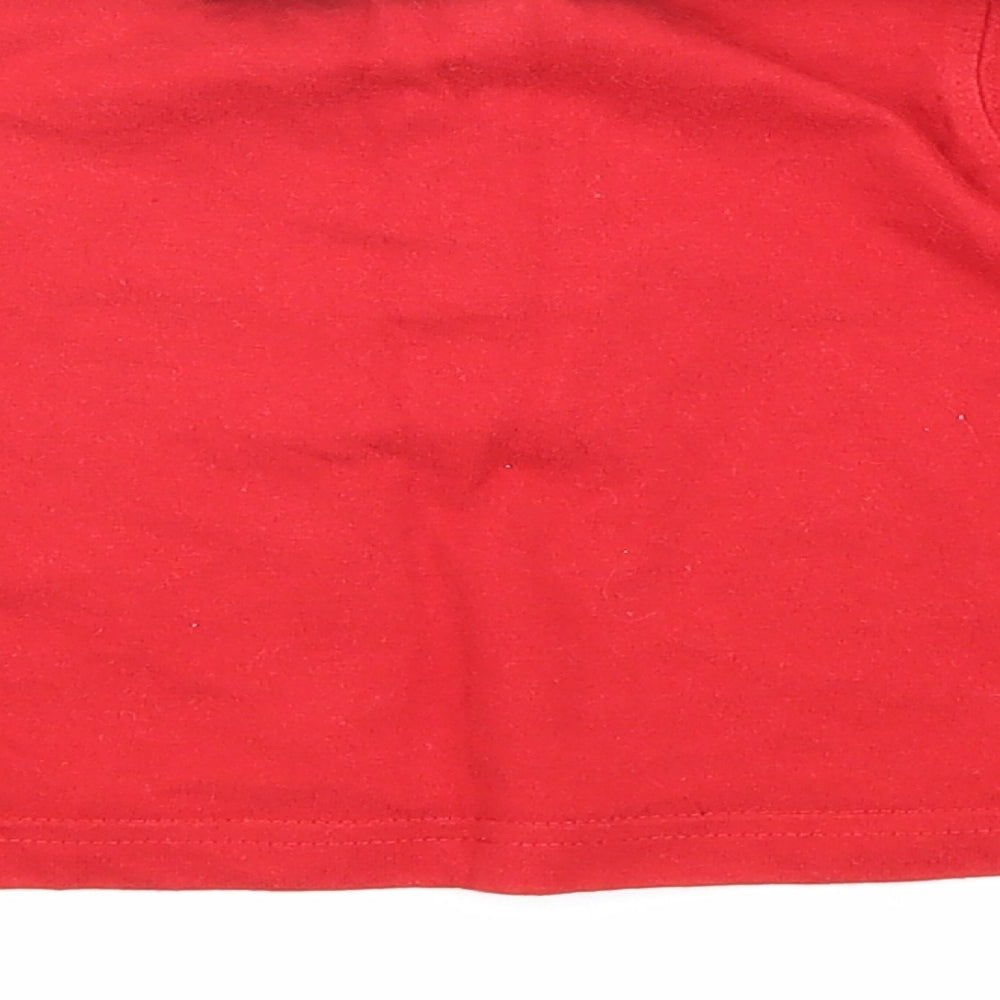 Baby Boys Red 100% Cotton Basic Button-Up Size 12 Months Round Neck Button - Welsh Flag