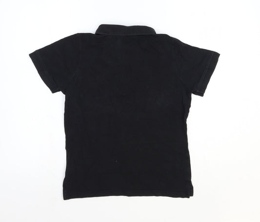Womens UK Size M Preworn Black Basic Polo