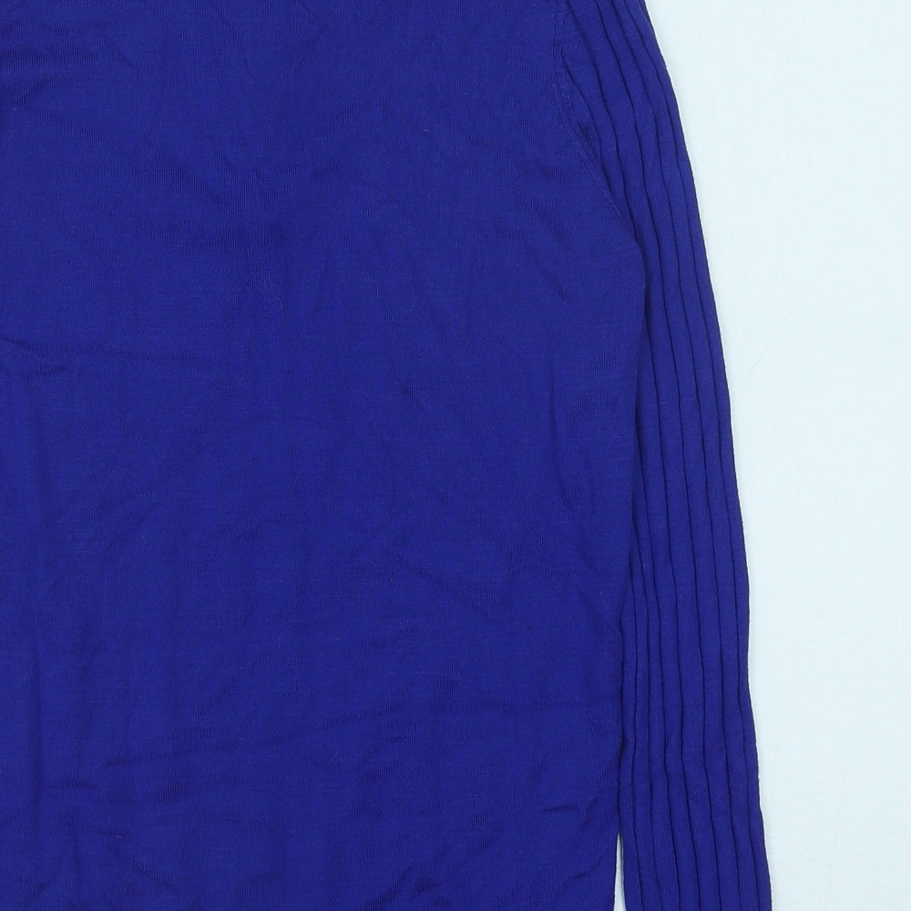 River Island Girls Blue Viscose Pullover Casual Size 11-12 Years V-Neck Zip