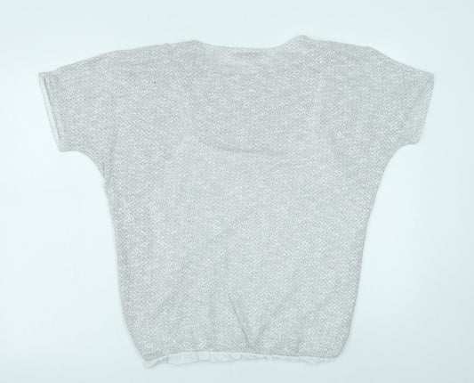George Womens Grey Viscose Basic Blouse Size 16 Round Neck