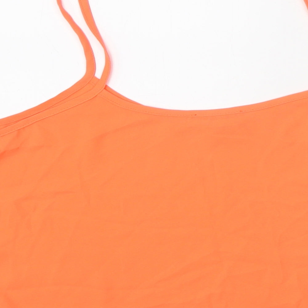 Womens UK Size 10 Topshop Orange Basic Tank