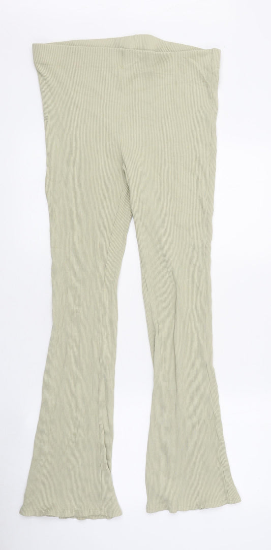 Womens UK Size L H&M Regular Fit Green Trousers