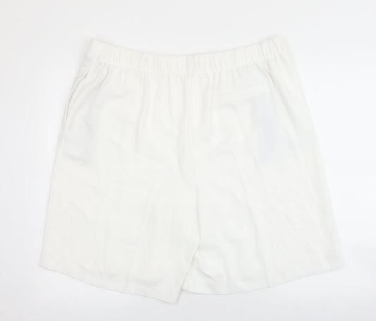 Marks and Spencer Womens White Polyester Culotte Shorts Size 20 L9 in Regular Pull On
