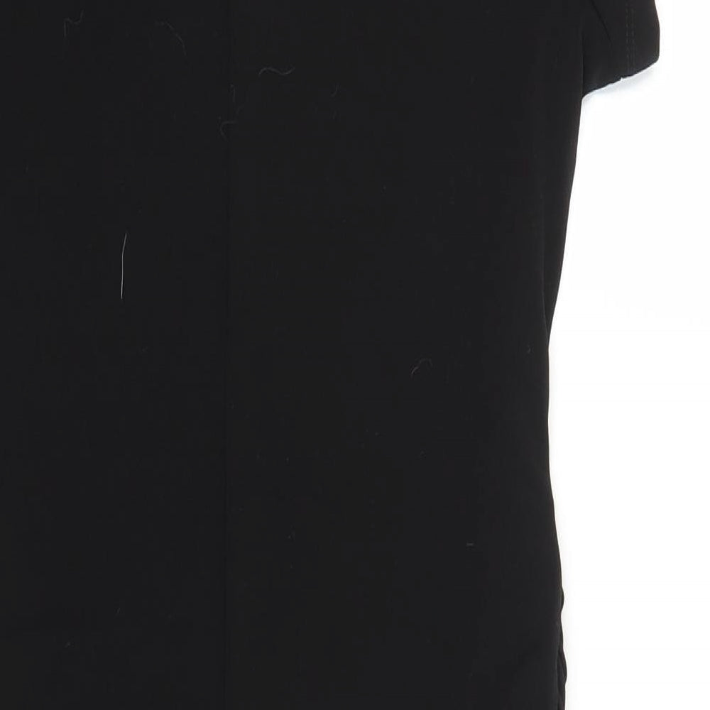 NEXT Womens Black Polyester Mini Size 10 Boat Neck Button