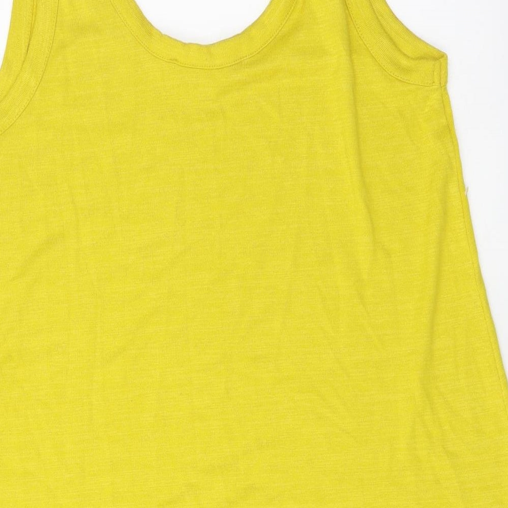 LOFT Womens Yellow Polyester Basic Tank Size XS Scoop Neck