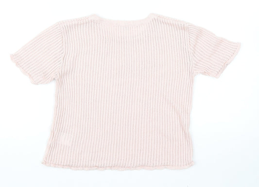 Womens UK Size S Cooperative Pink Basic T-Shirt