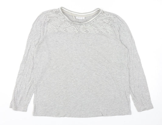 Womens UK Size L Fransa Grey Basic T-Shirt