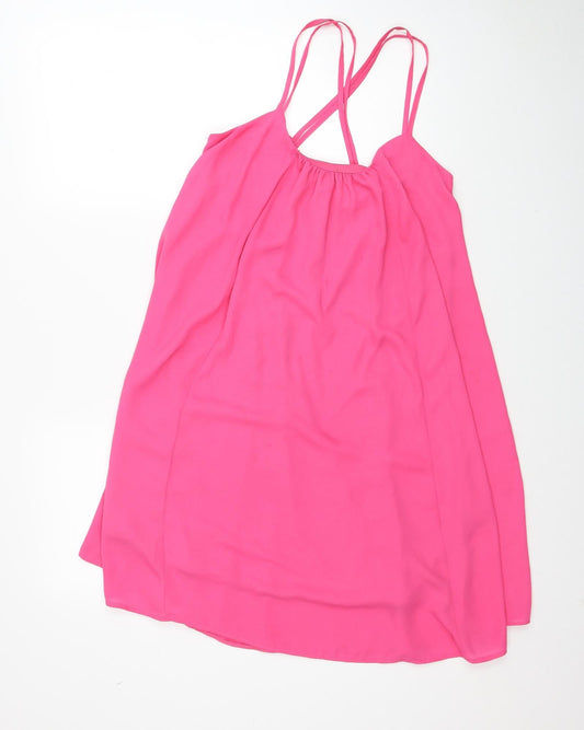 Red Herring Womens Pink Polyester Trapeze & Swing Size 10 Scoop Neck