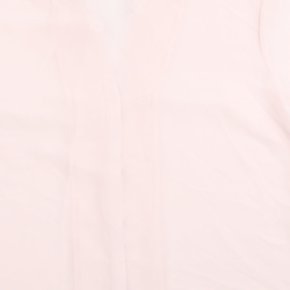 Classics Womens Pink Polyester Basic Button-Up Size 16 Collared
