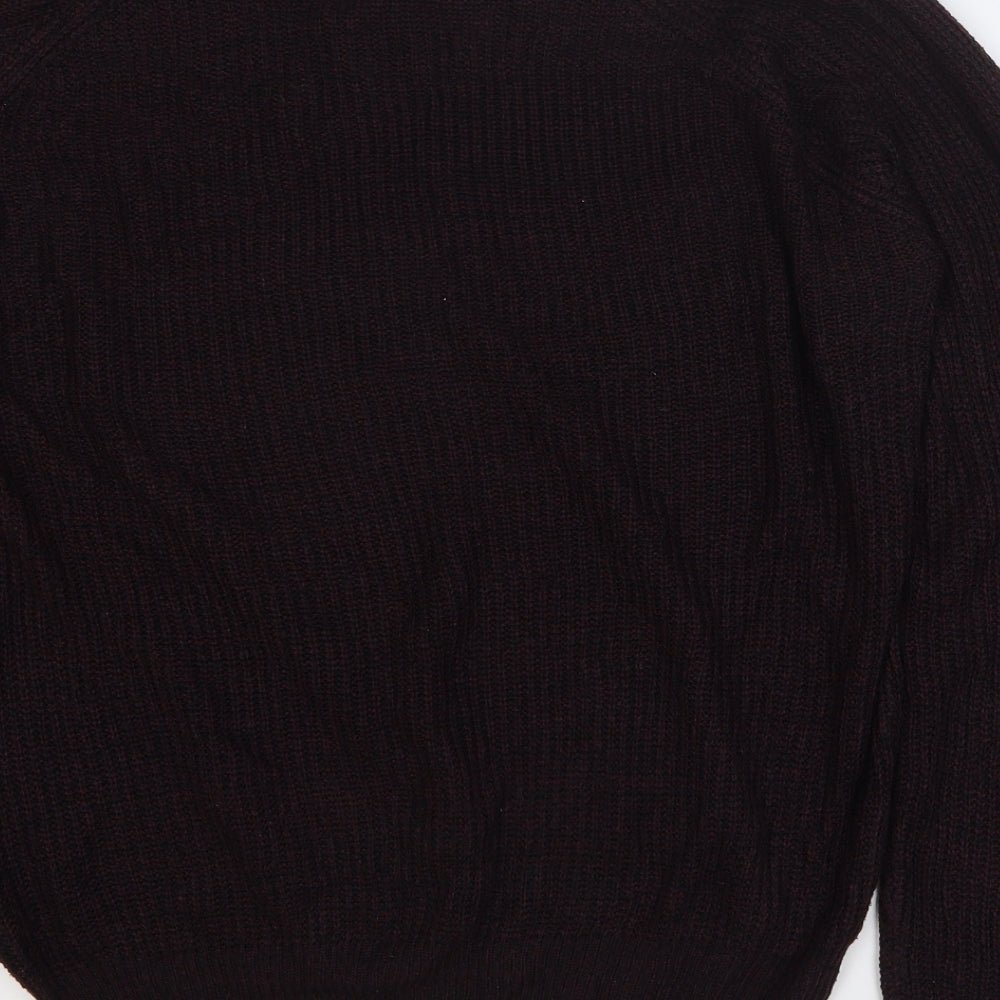 PEP&CO Mens Purple Round Neck Acrylic Pullover Jumper Size M