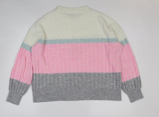 Womens UK Size S Papaya Multicoloured Pullover Jumper