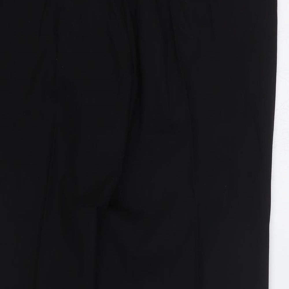Preworn Mens Black Polyester Trousers Size 36 in Regular Zip