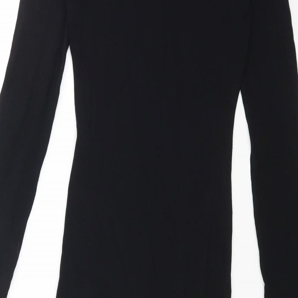 Missguided Womens Black Viscose Bodycon Size 6 Halter Pullover