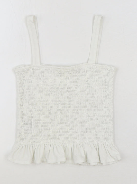 Womens UK Size S H&M White Basic Tank