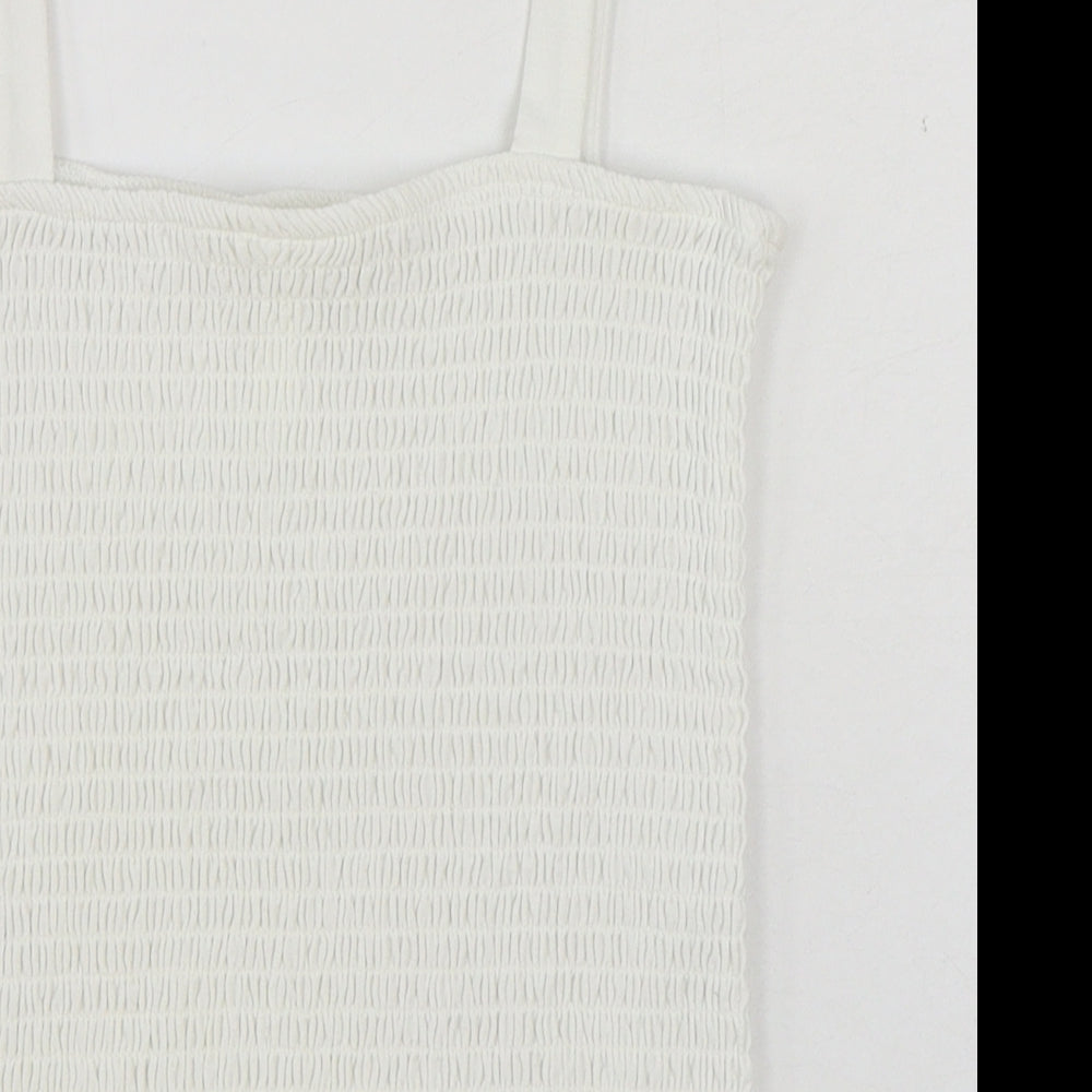 Womens UK Size S H&M White Basic Tank