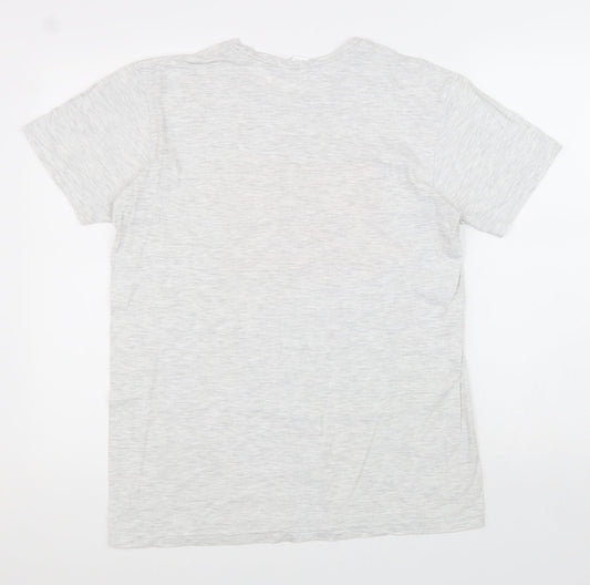 B&C Womens Grey Cotton Basic T-Shirt Size M Round Neck - Peace Solidarity