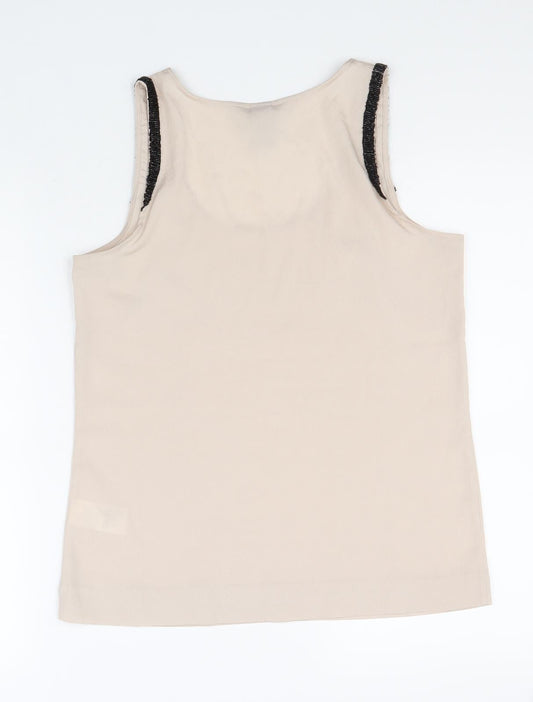 Womens UK Size 34 H&M Beige Basic Tank