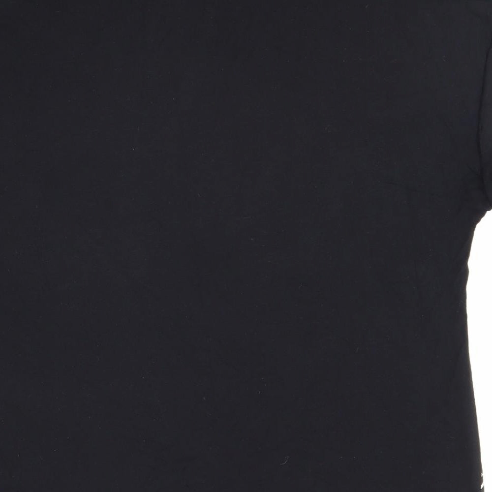Womens UK Size 12 Preworn Black Basic T-Shirt