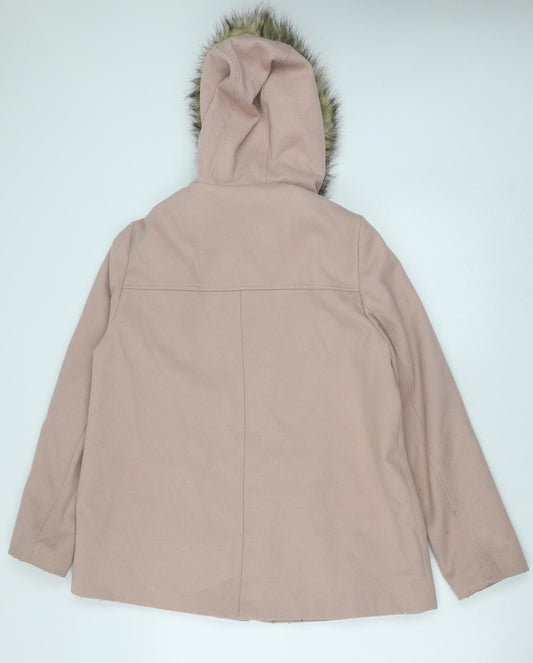 Primark Womens Pink Parka Coat Size 14 Zip