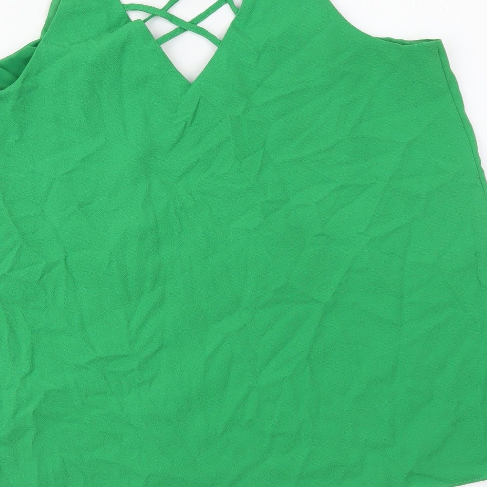 Womens UK Size 10 River Island Green Camisole Tank