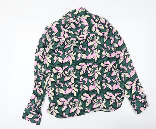 NEXT Womens Multicoloured Floral Polyester Basic Button-Up Size 10 Collared