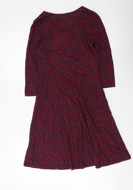 Atmosphere Womens Purple Geometric Cotton Fit & Flare Size 8 Scoop Neck Pullover