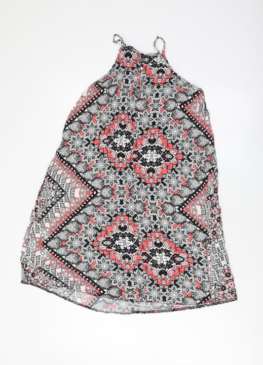 Atmosphere Womens Multicoloured Geometric Viscose Trapeze & Swing Size 8 Halter Pullover