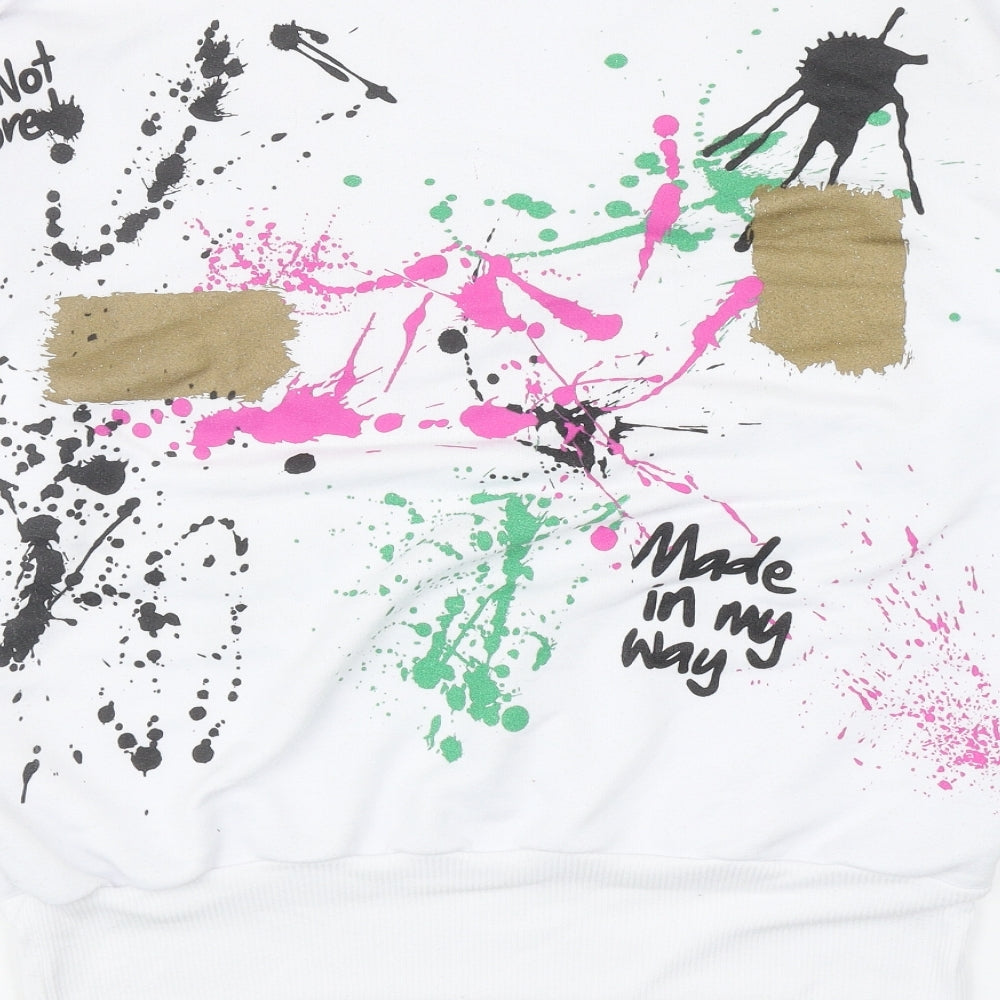 Missdiamond Womens White Polyester Pullover Sweatshirt Size M Pullover - Graffiti