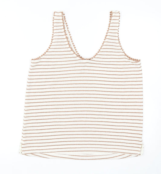 Womens UK Size 14 Marks and Spencer Beige Basic Tank
